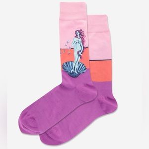 HOTSOX Botticelli’s “birth of Venus” pink/magenta/blue dress socks-NWT